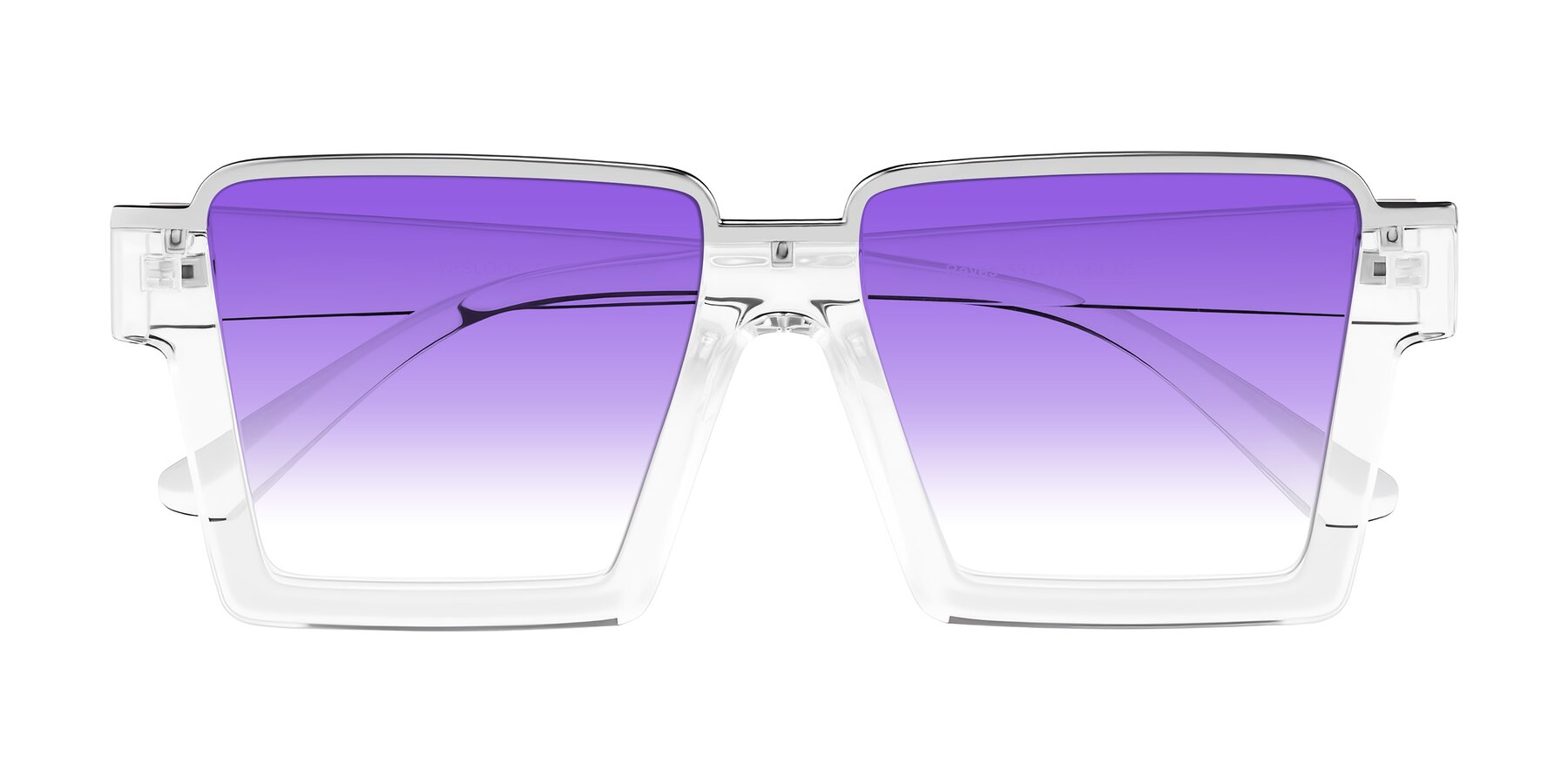 Folded Front of Reyes in Clear with Purple Gradient Lenses
