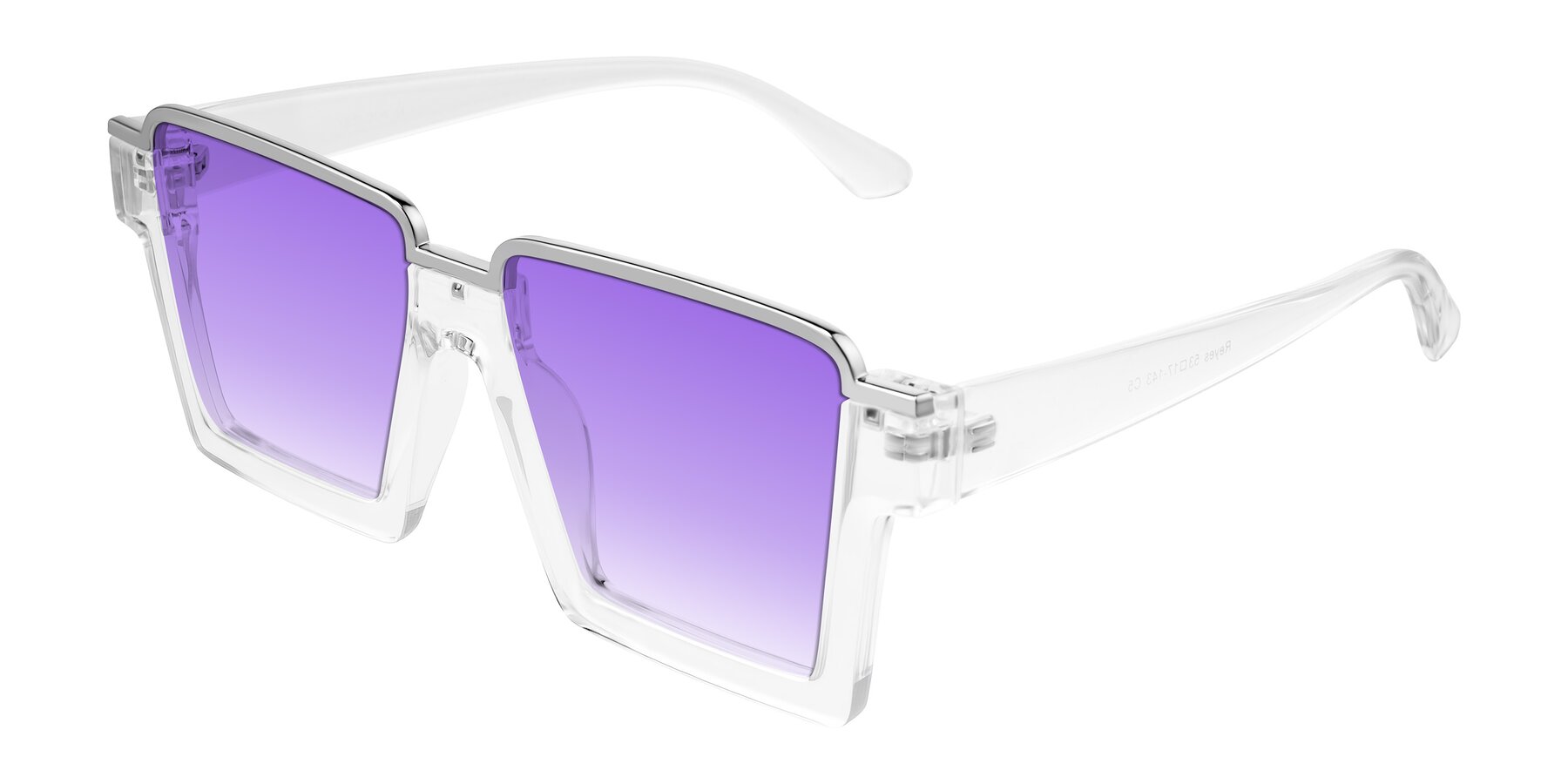 Angle of Reyes in Clear with Purple Gradient Lenses