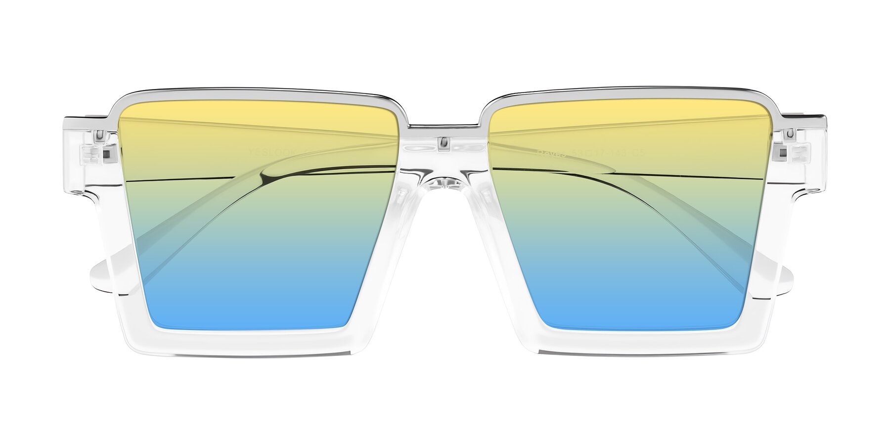 Folded Front of Reyes in Clear with Yellow / Blue Gradient Lenses