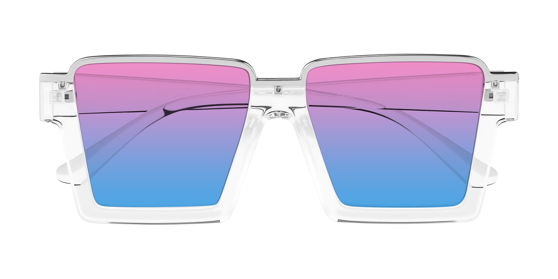 Folded Front of Reyes in Clear with Pink / Blue Gradient Lenses