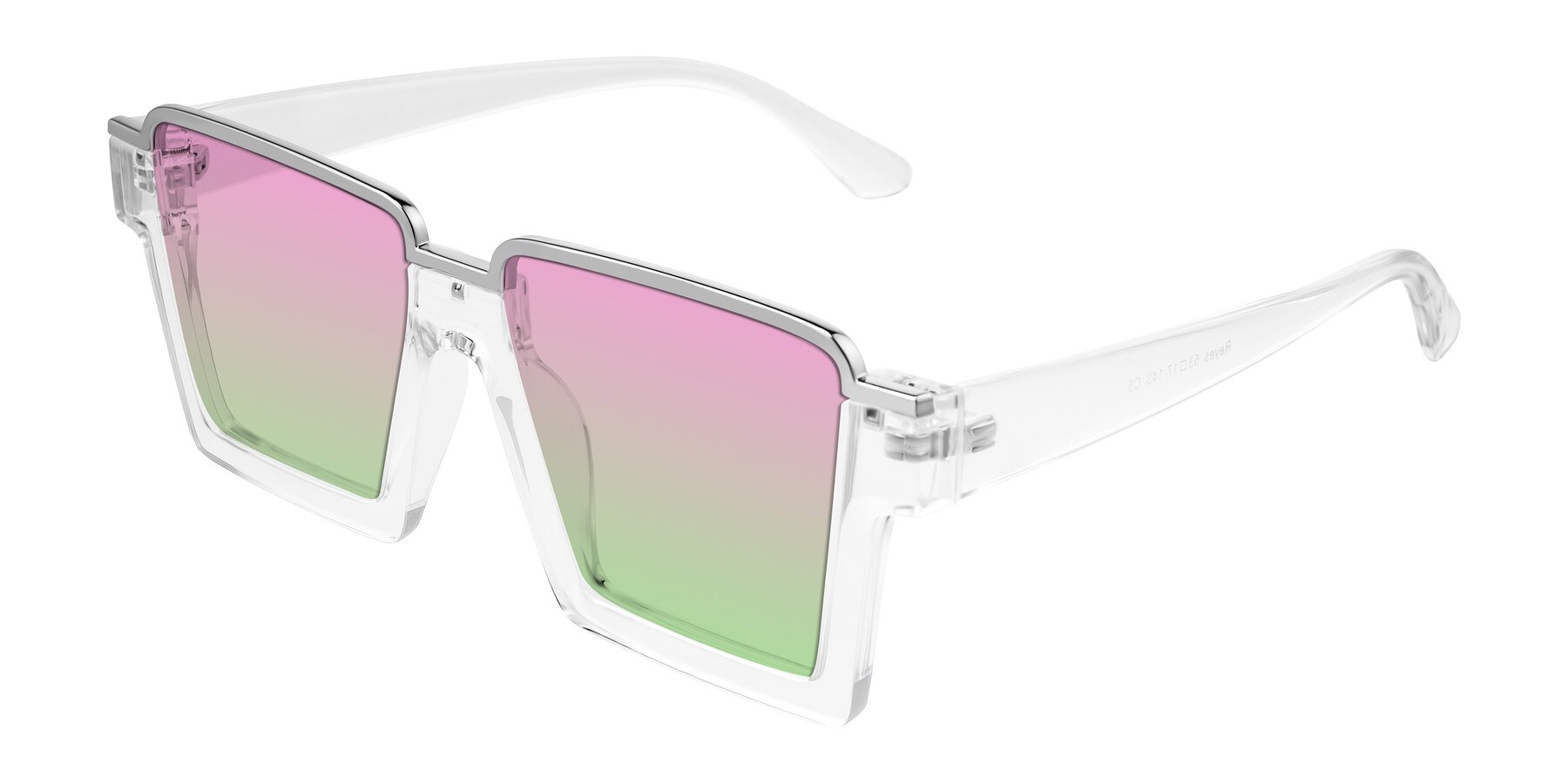Angle of Reyes in Clear with Pink / Green Gradient Lenses