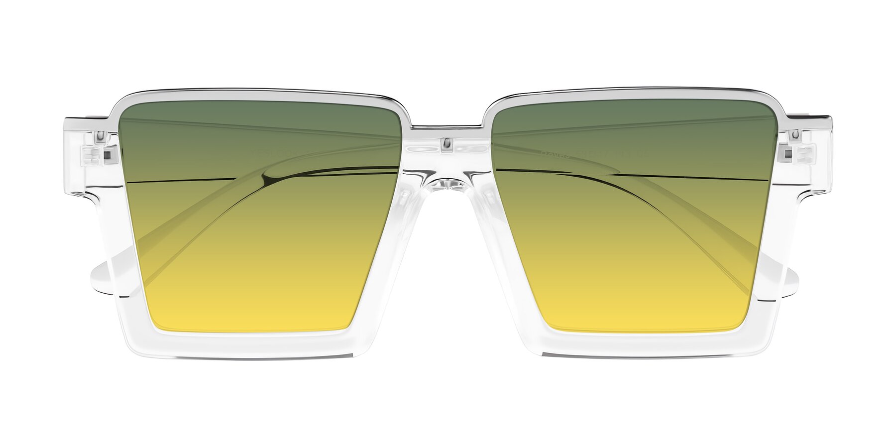 Folded Front of Reyes in Clear with Green / Yellow Gradient Lenses