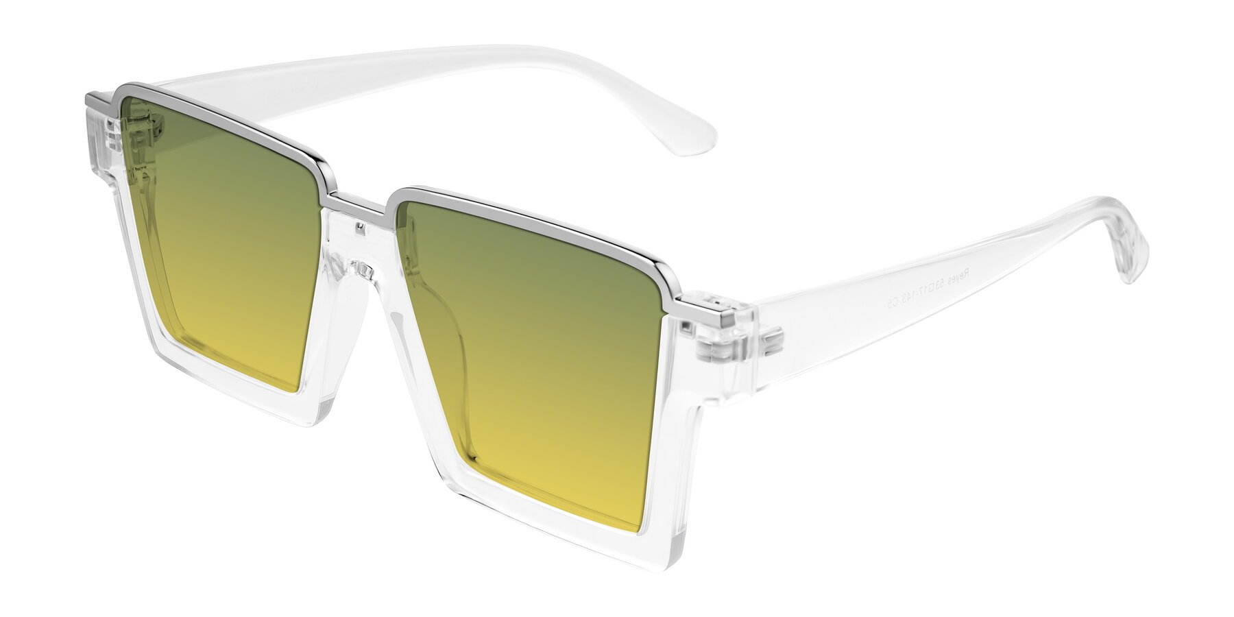 Angle of Reyes in Clear with Green / Yellow Gradient Lenses