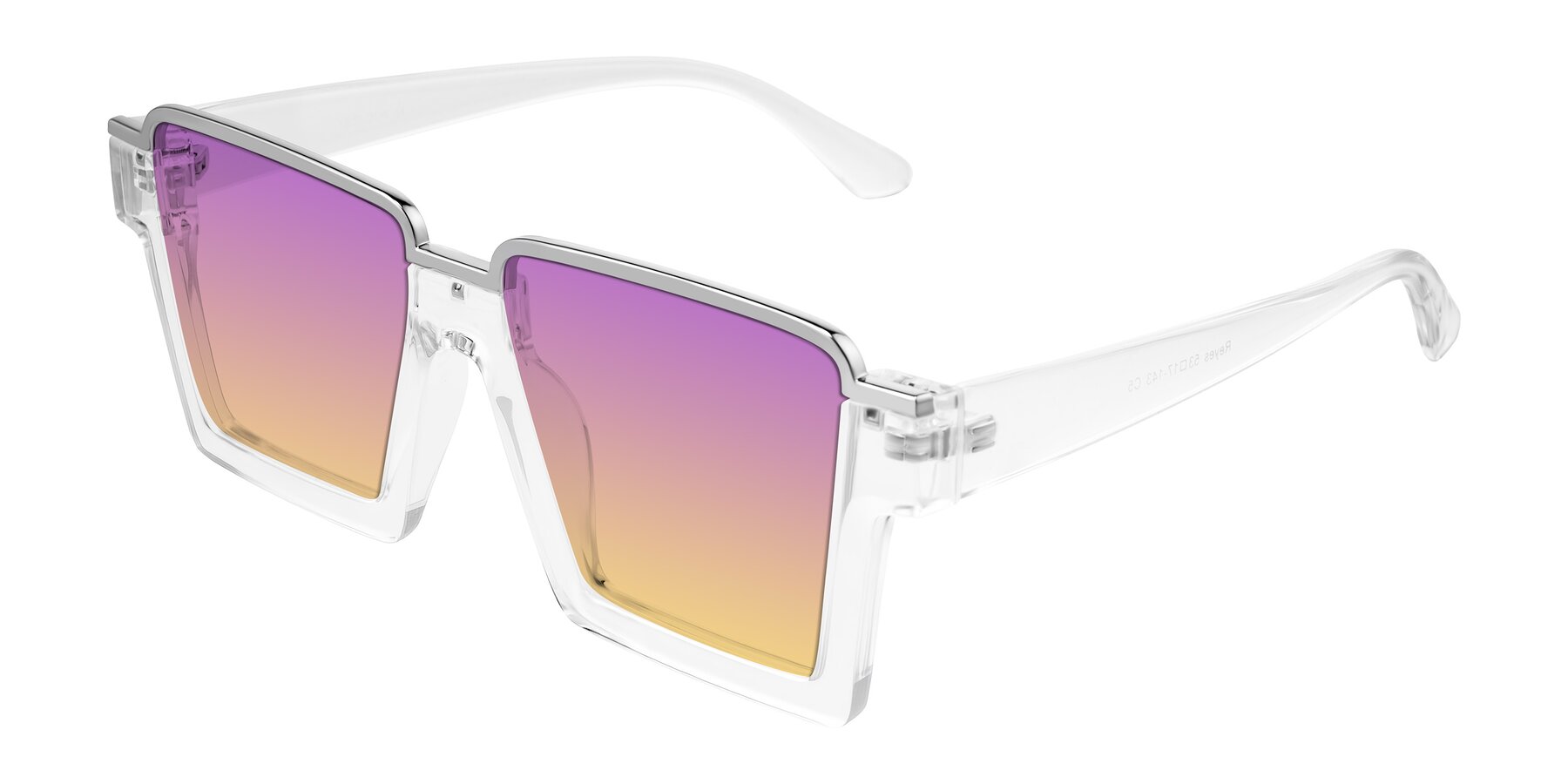 Angle of Reyes in Clear with Purple / Yellow Gradient Lenses