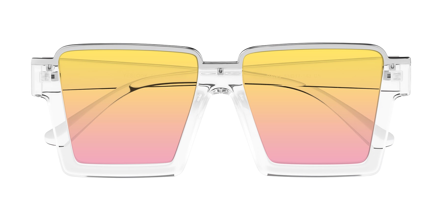 Folded Front of Reyes in Clear with Yellow / Pink Gradient Lenses