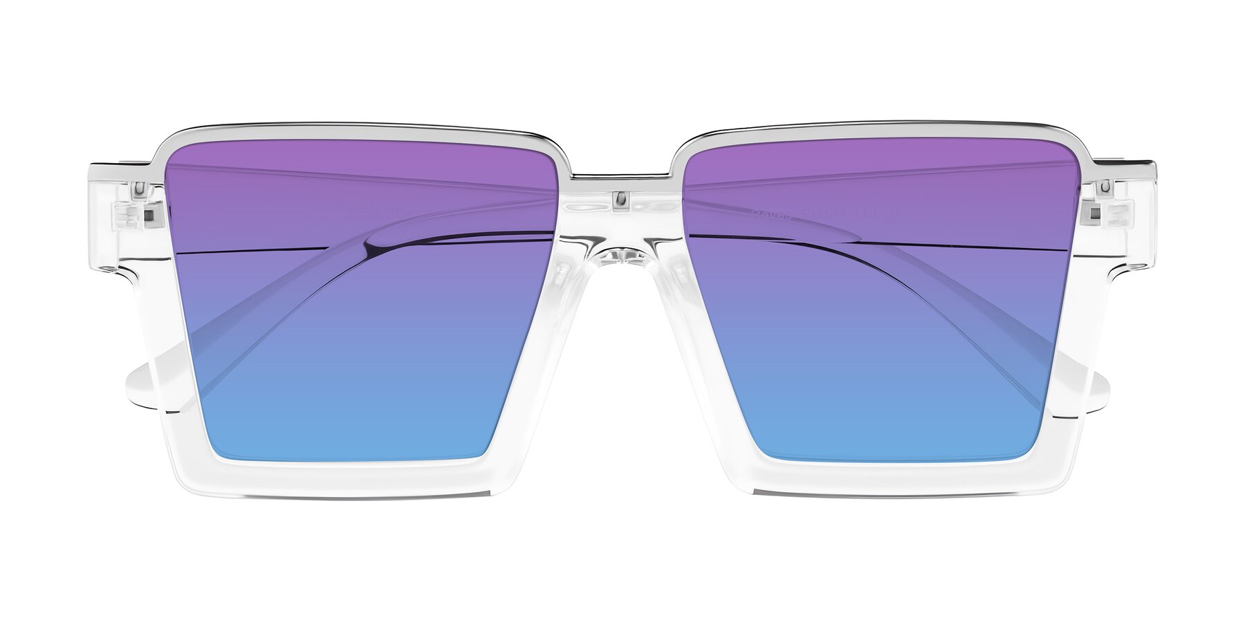Folded Front of Reyes in Clear with Purple / Blue Gradient Lenses