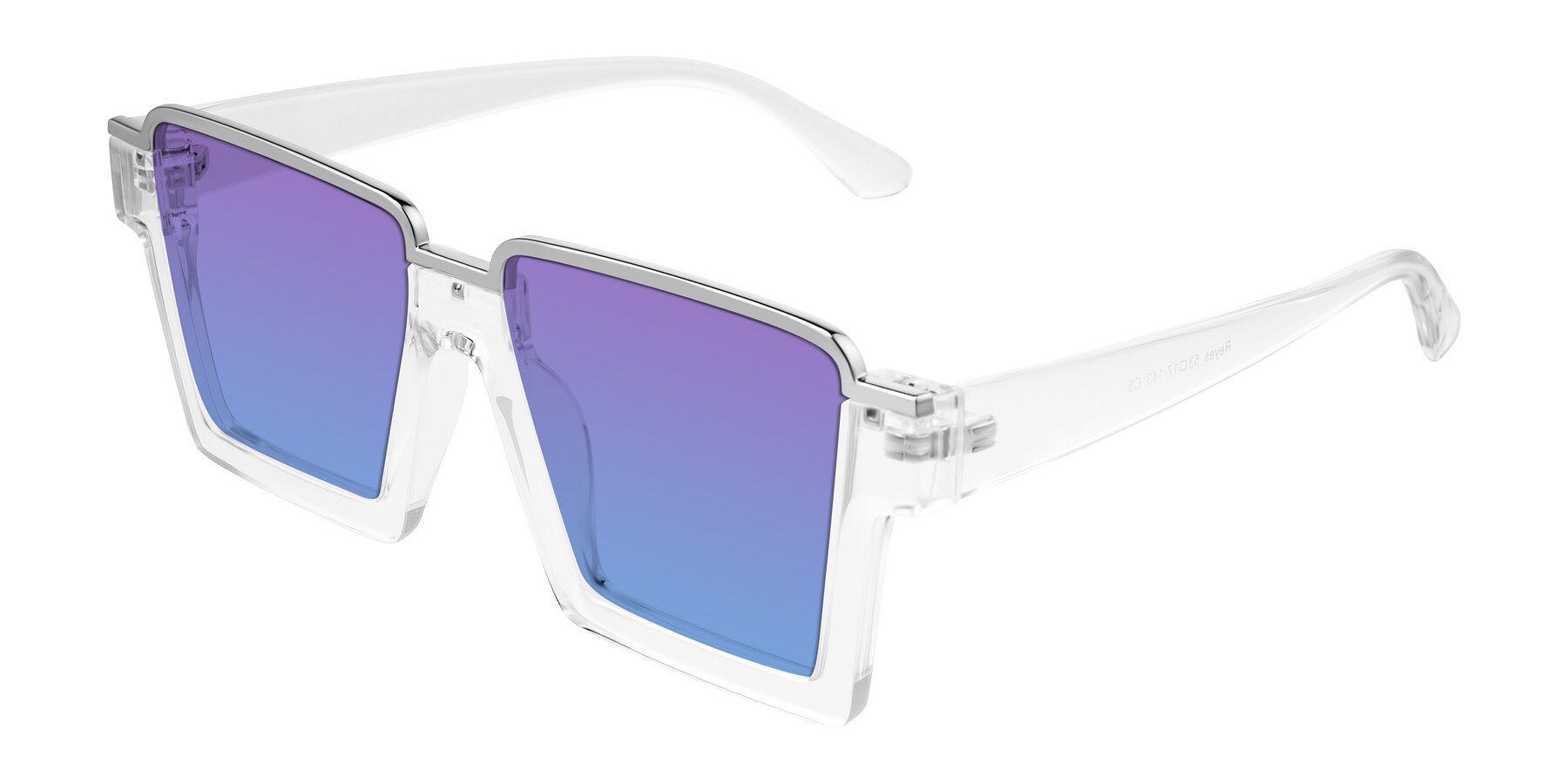 Angle of Reyes in Clear with Purple / Blue Gradient Lenses