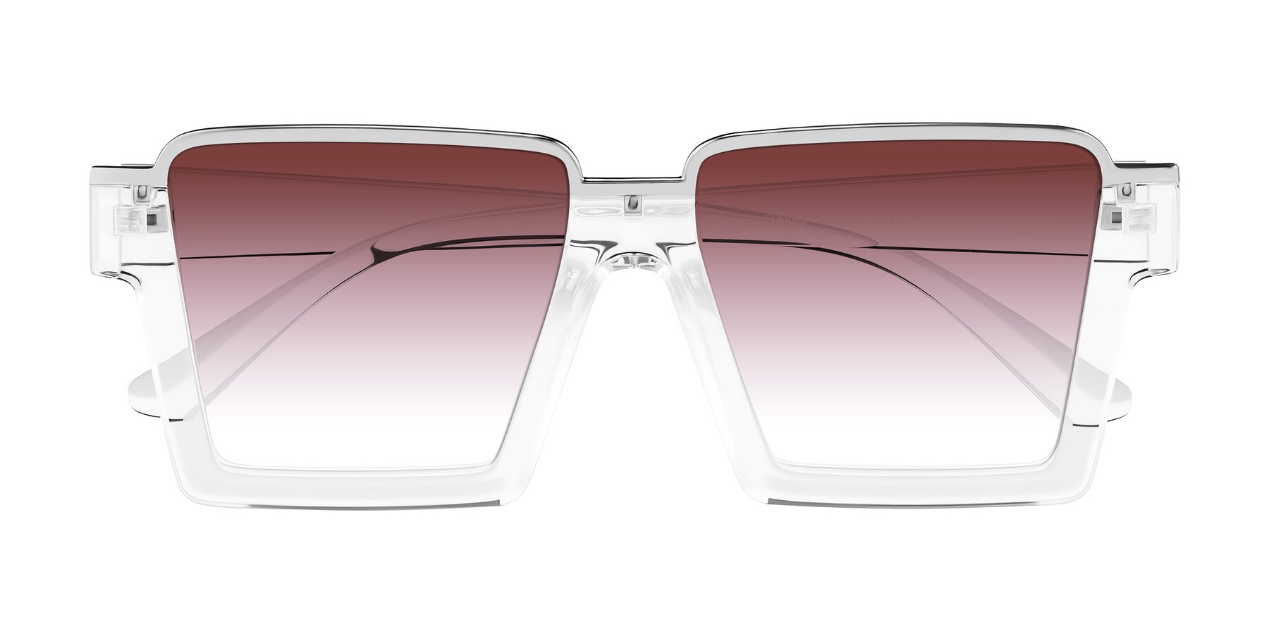 Folded Front of Reyes in Clear with Garnet Gradient Lenses