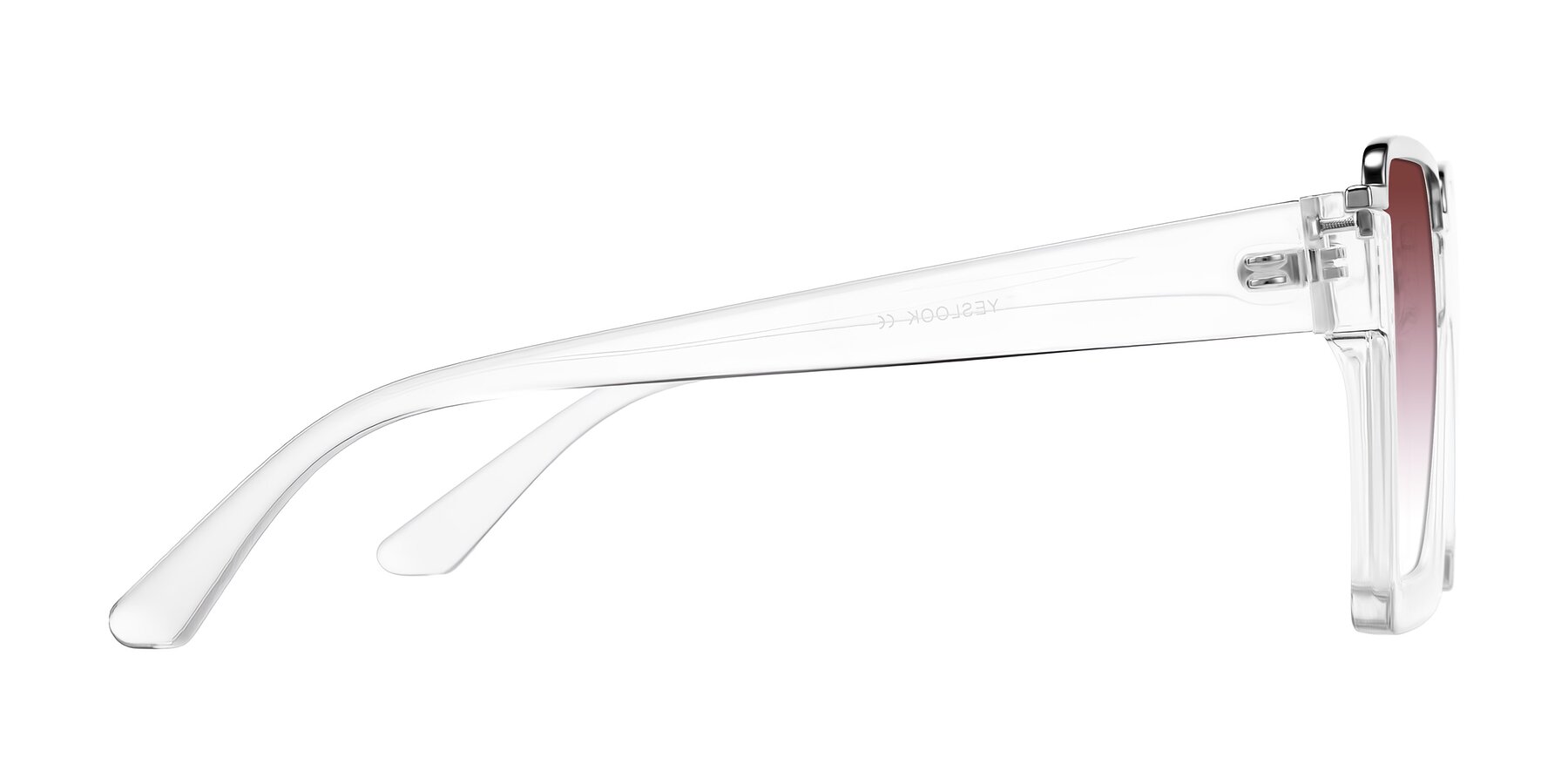 Side of Reyes in Clear with Garnet Gradient Lenses