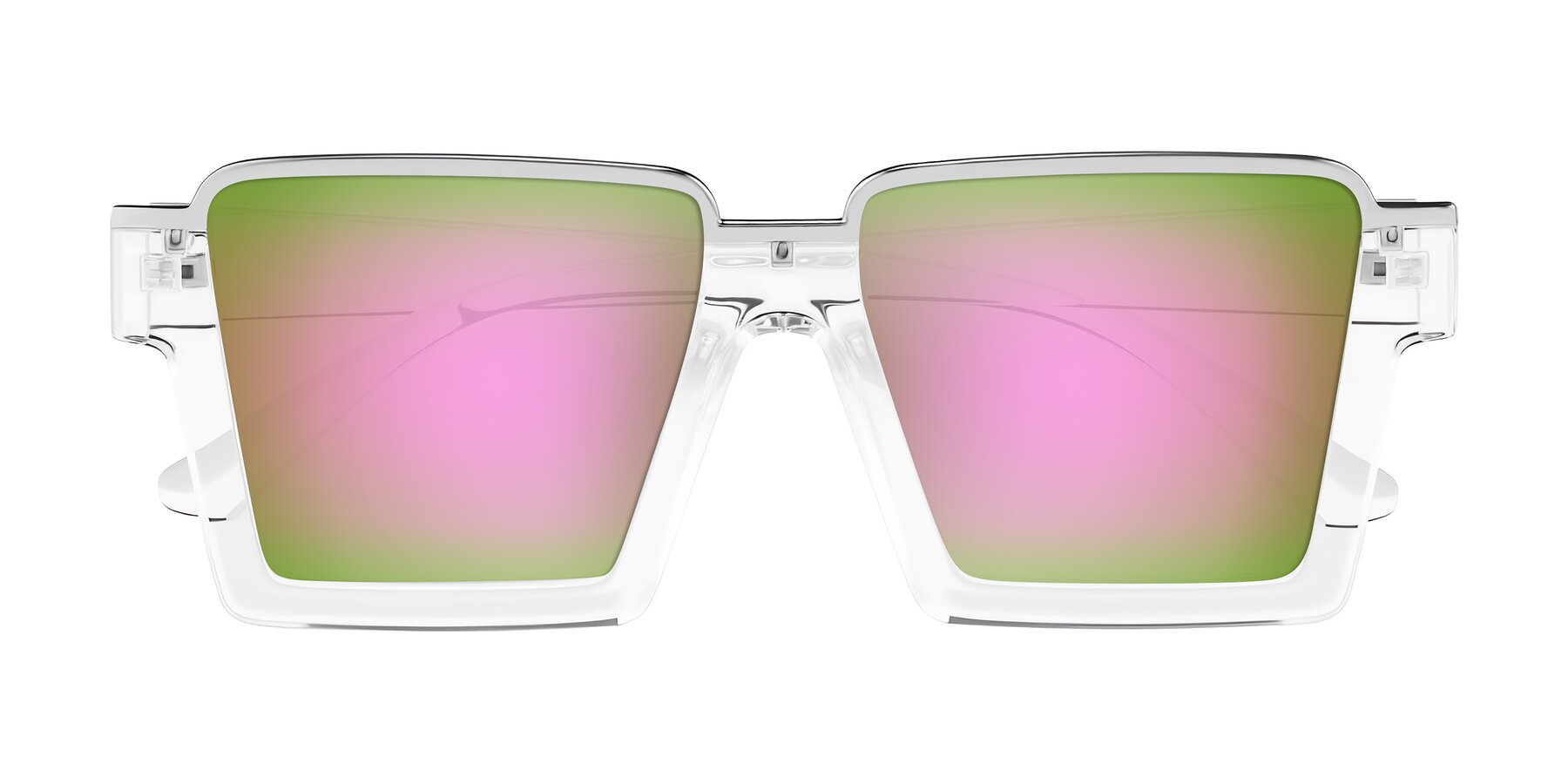 Folded Front of Reyes in Clear with Pink Mirrored Lenses