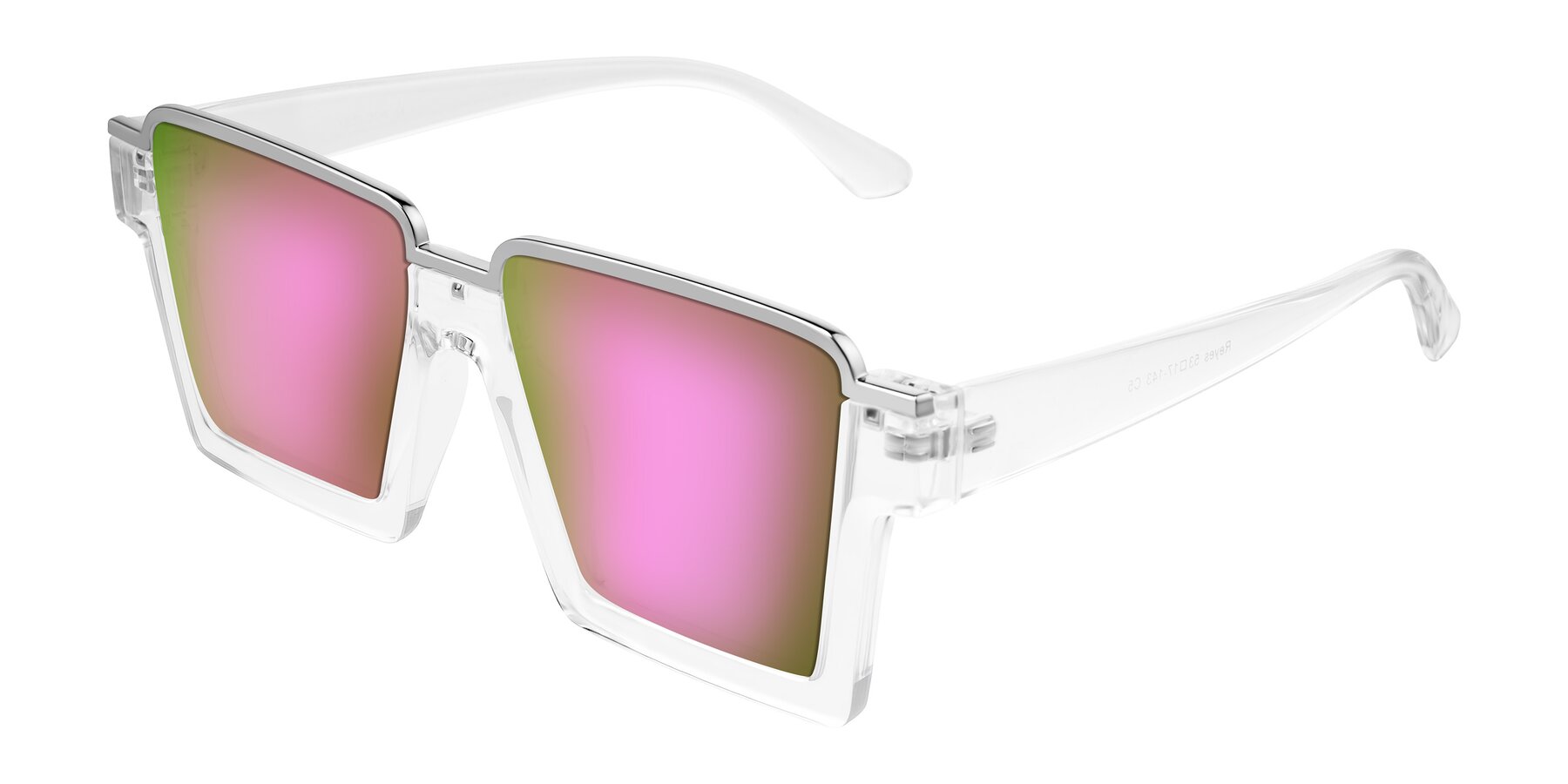 Angle of Reyes in Clear with Pink Mirrored Lenses