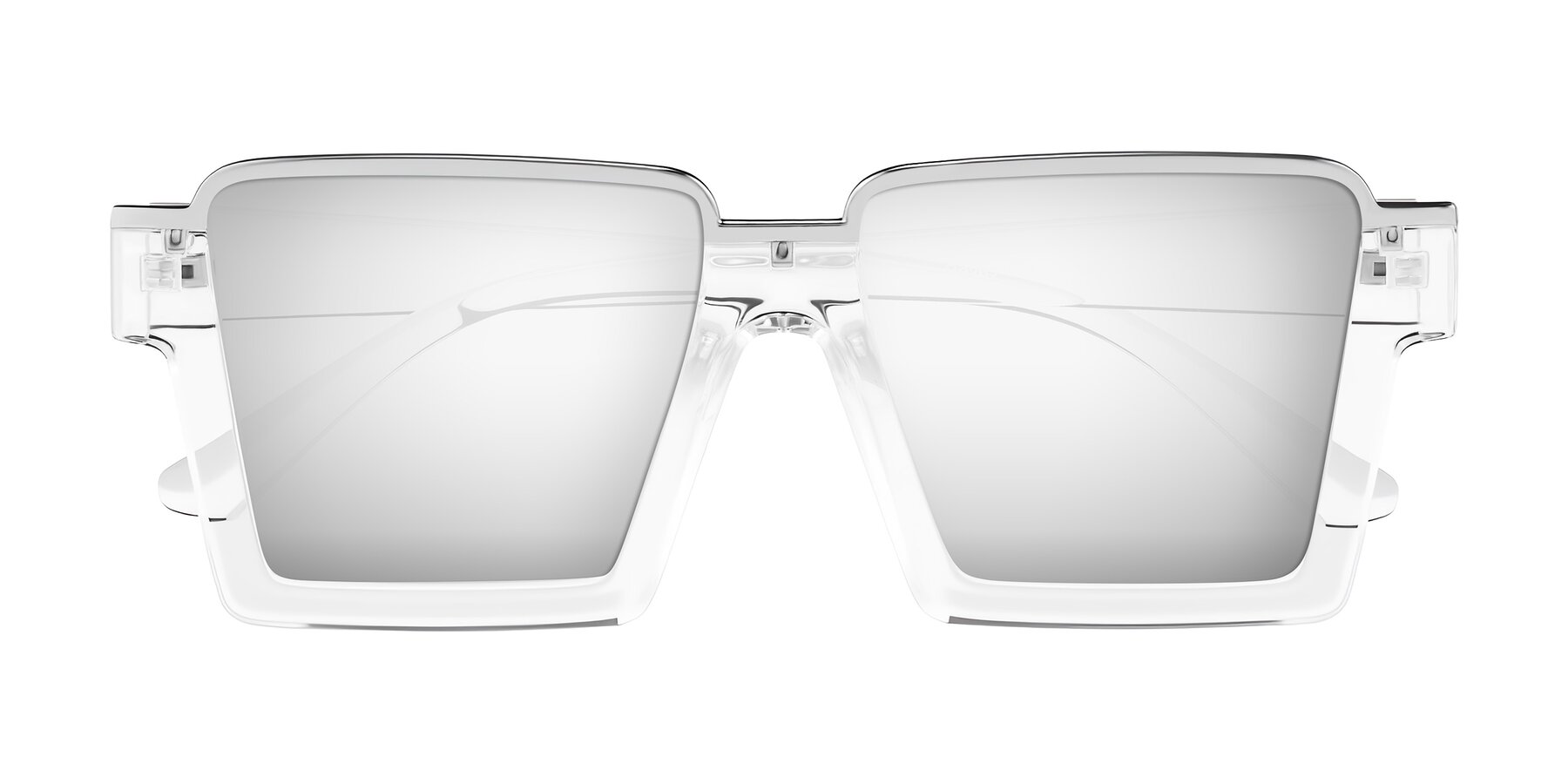 Folded Front of Reyes in Clear with Silver Mirrored Lenses