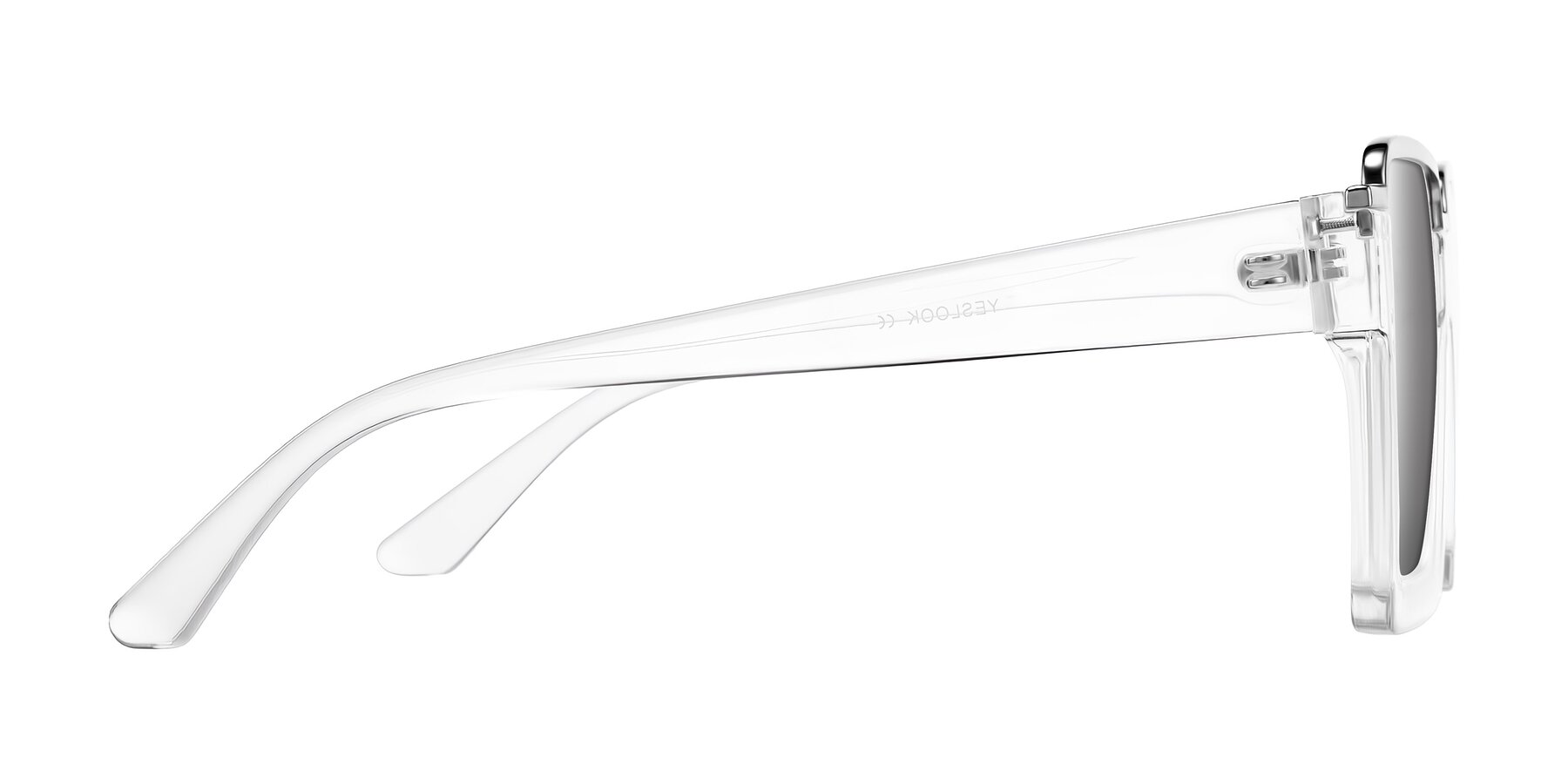 Side of Reyes in Clear with Silver Mirrored Lenses