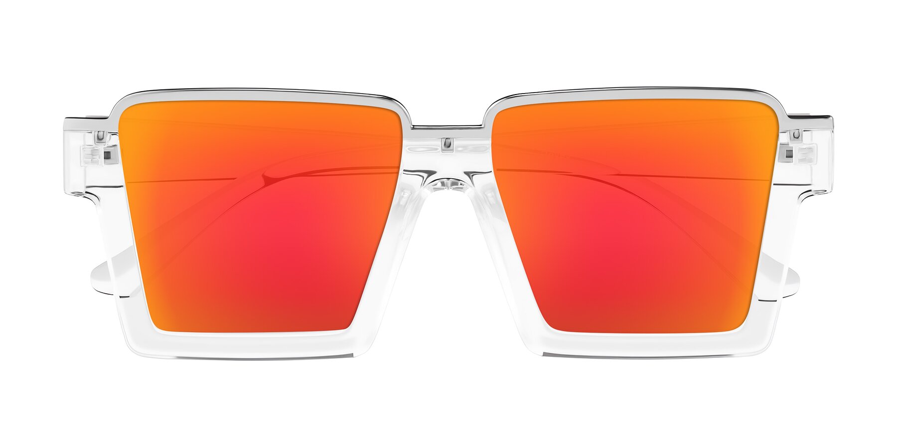 Folded Front of Reyes in Clear with Red Gold Mirrored Lenses