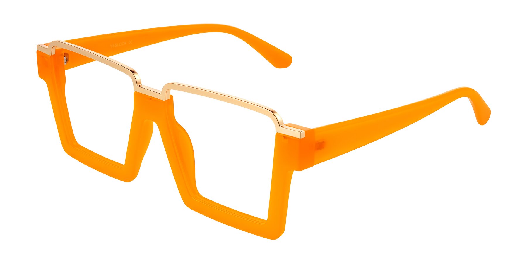Angle of Reyes in Orange with Clear Eyeglass Lenses