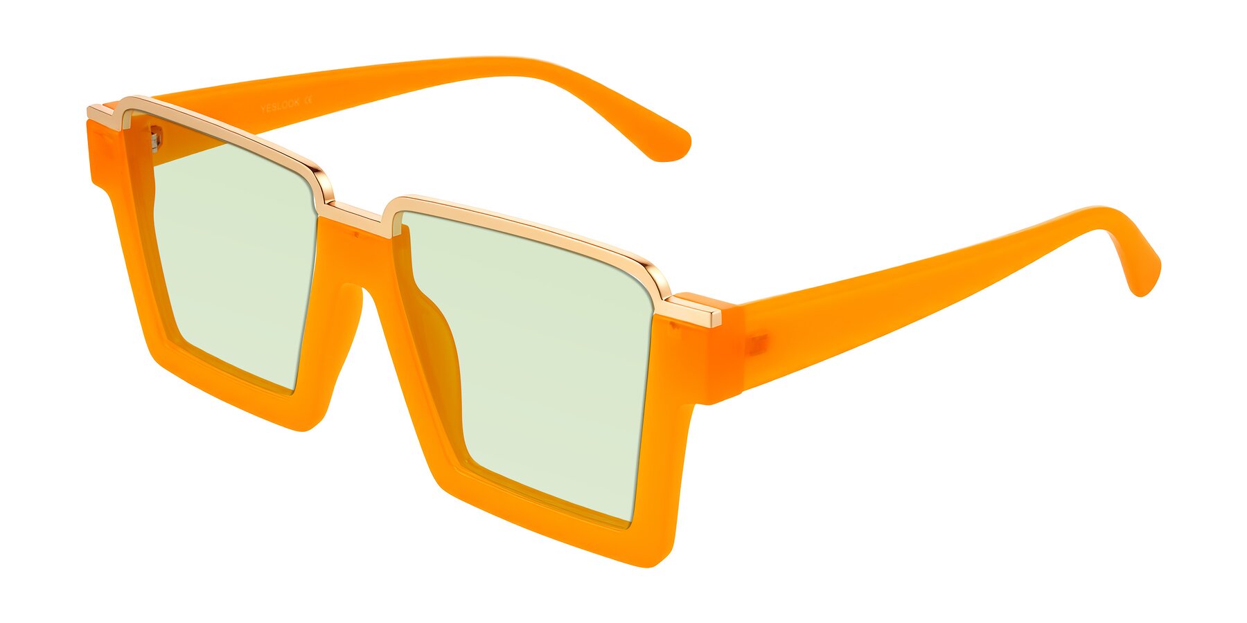 Angle of Reyes in Orange with Light Green Tinted Lenses