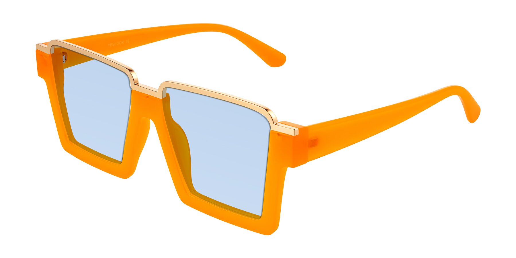 Angle of Reyes in Orange with Light Blue Tinted Lenses