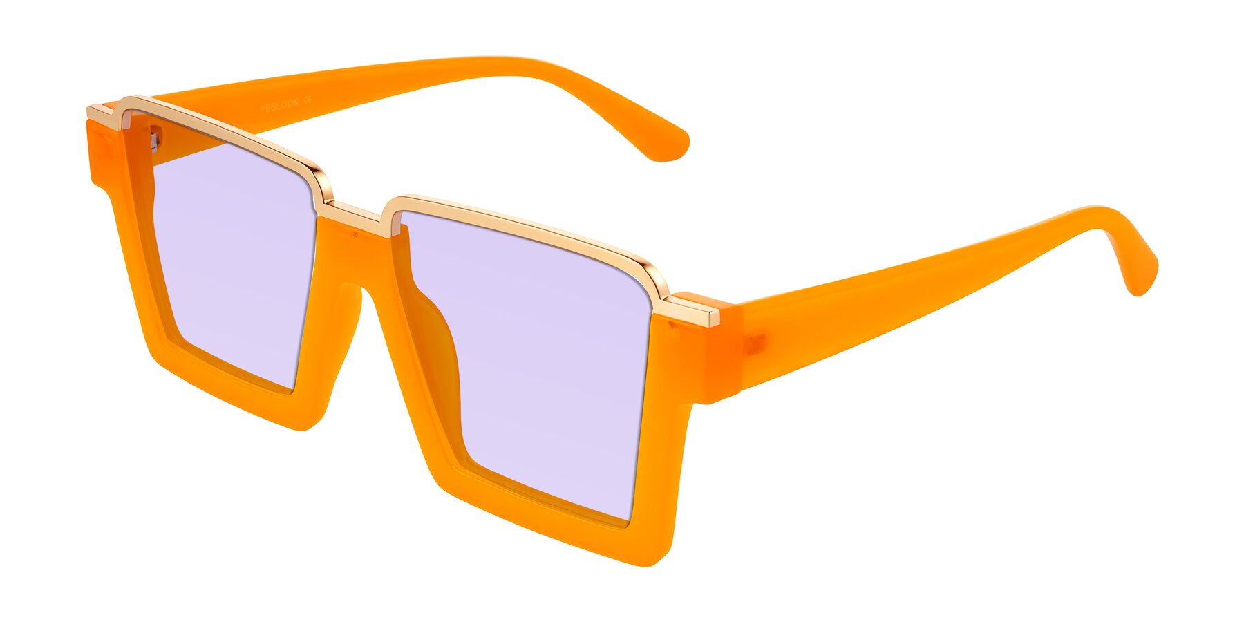 Angle of Reyes in Orange with Light Purple Tinted Lenses
