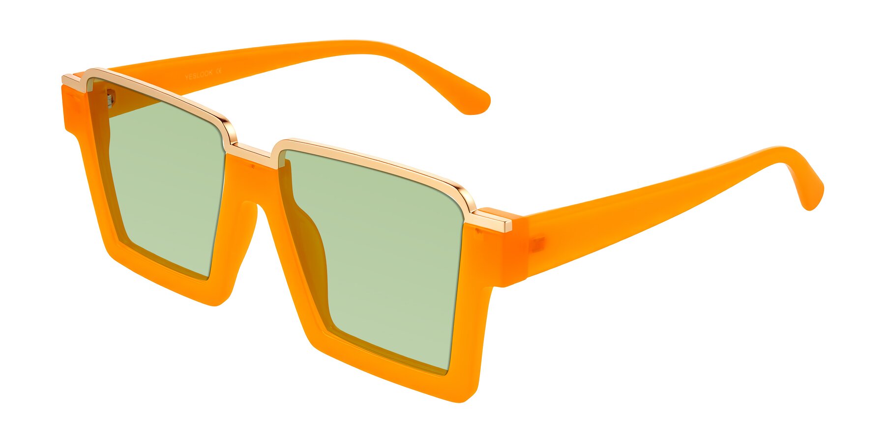 Angle of Reyes in Orange with Medium Green Tinted Lenses