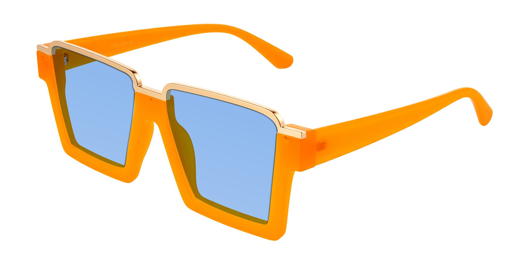 Angle of Reyes in Orange with Medium Blue Tinted Lenses