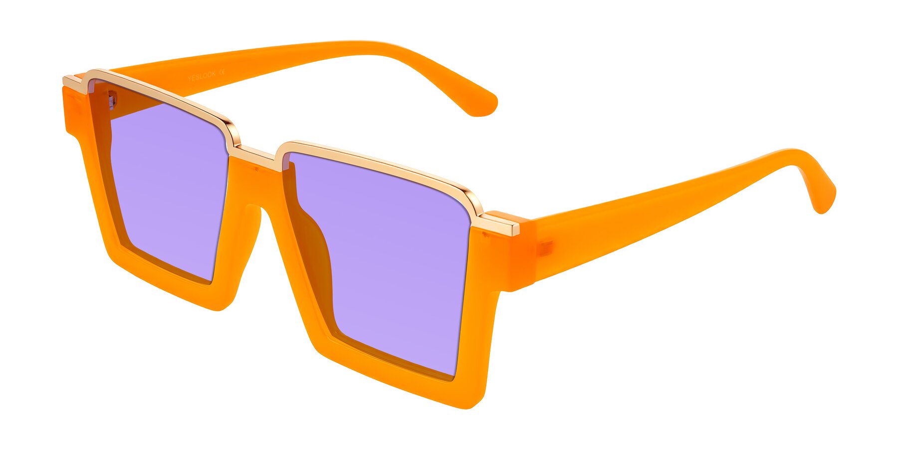 Angle of Reyes in Orange with Medium Purple Tinted Lenses