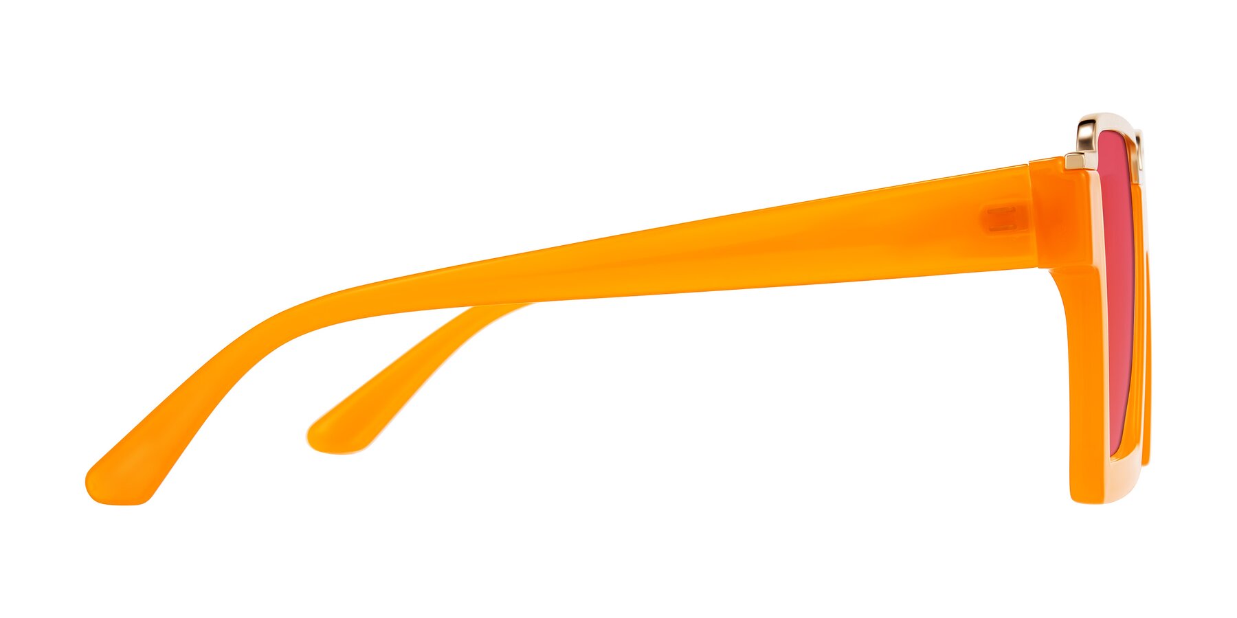 Side of Reyes in Orange with Red Tinted Lenses