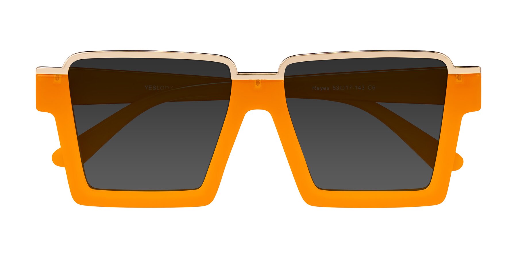 Folded Front of Reyes in Orange with Gray Tinted Lenses