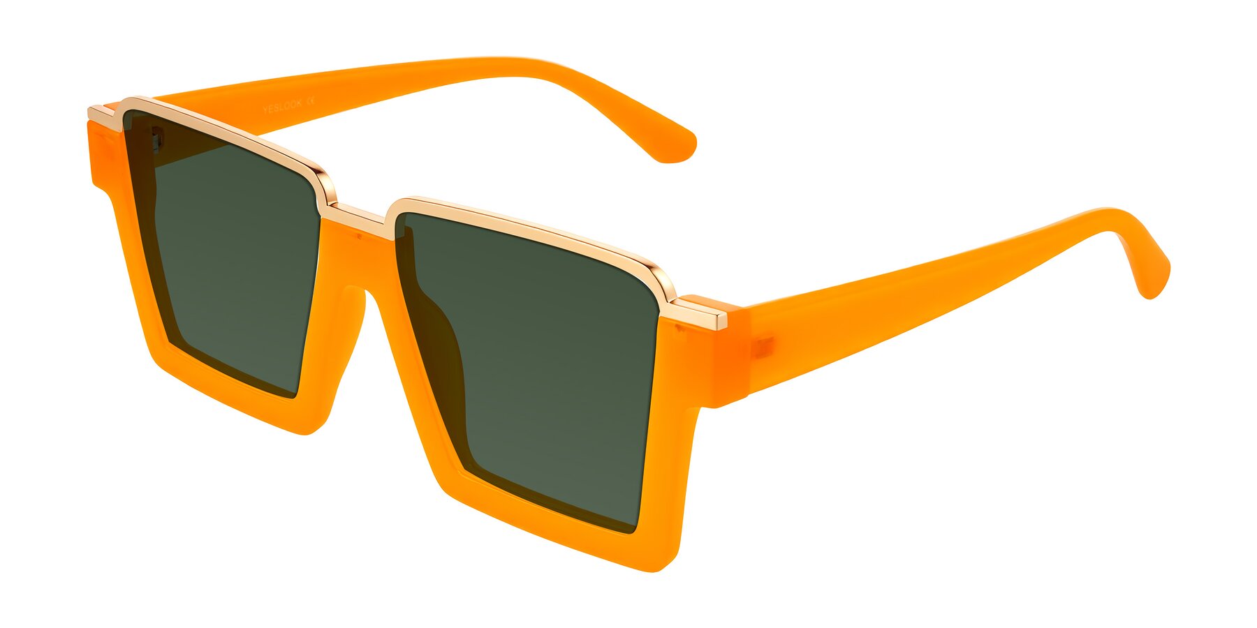Angle of Reyes in Orange with Green Tinted Lenses
