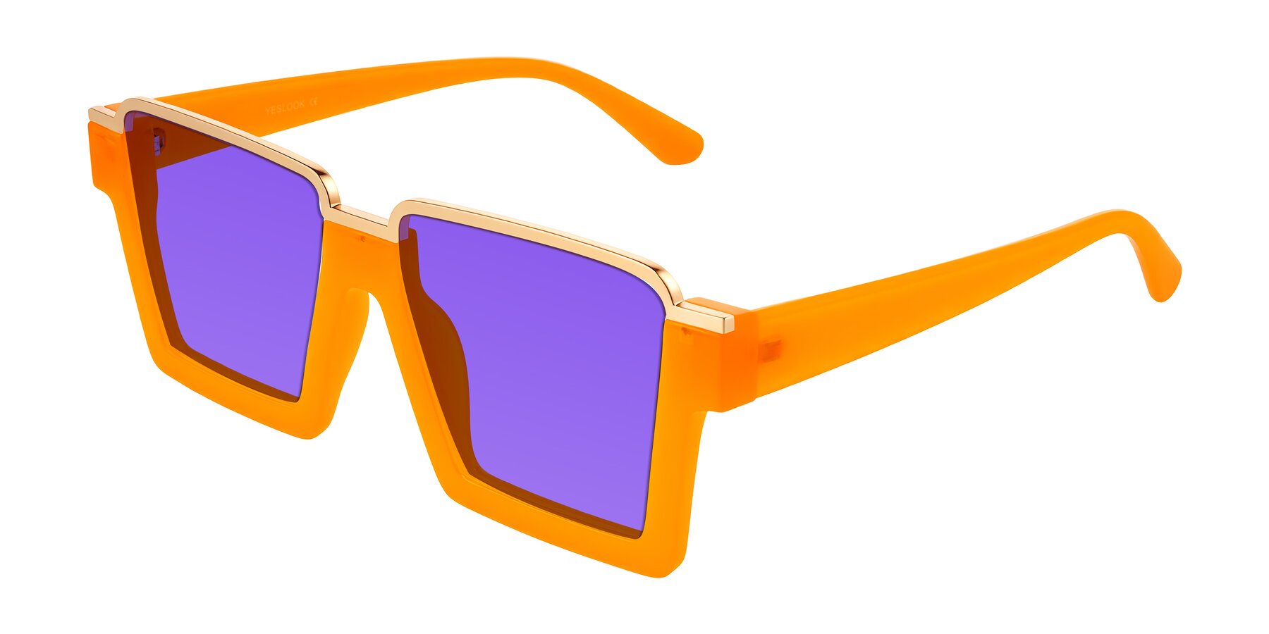 Angle of Reyes in Orange with Purple Tinted Lenses