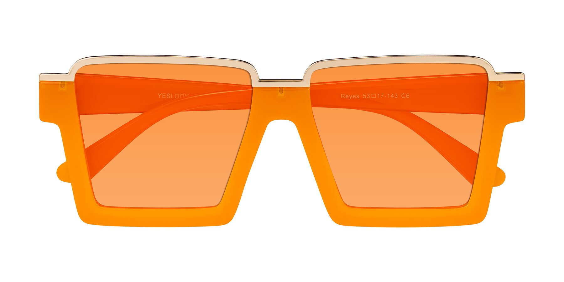Folded Front of Reyes in Orange with Orange Tinted Lenses