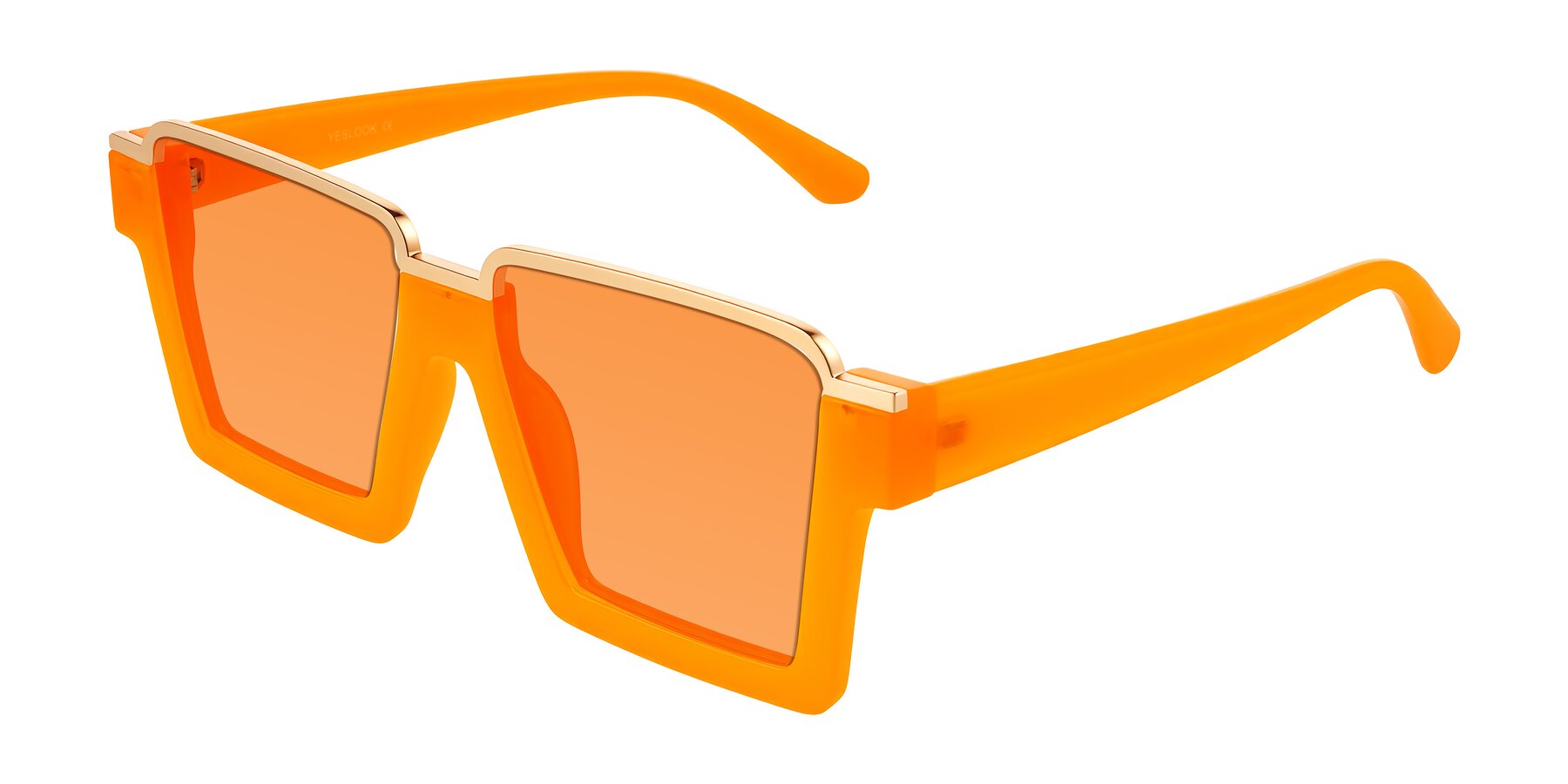 Reyas Color Orange Geek-Chic Oversized Square Tinted Sunglasses with Orange Sunwear ...
