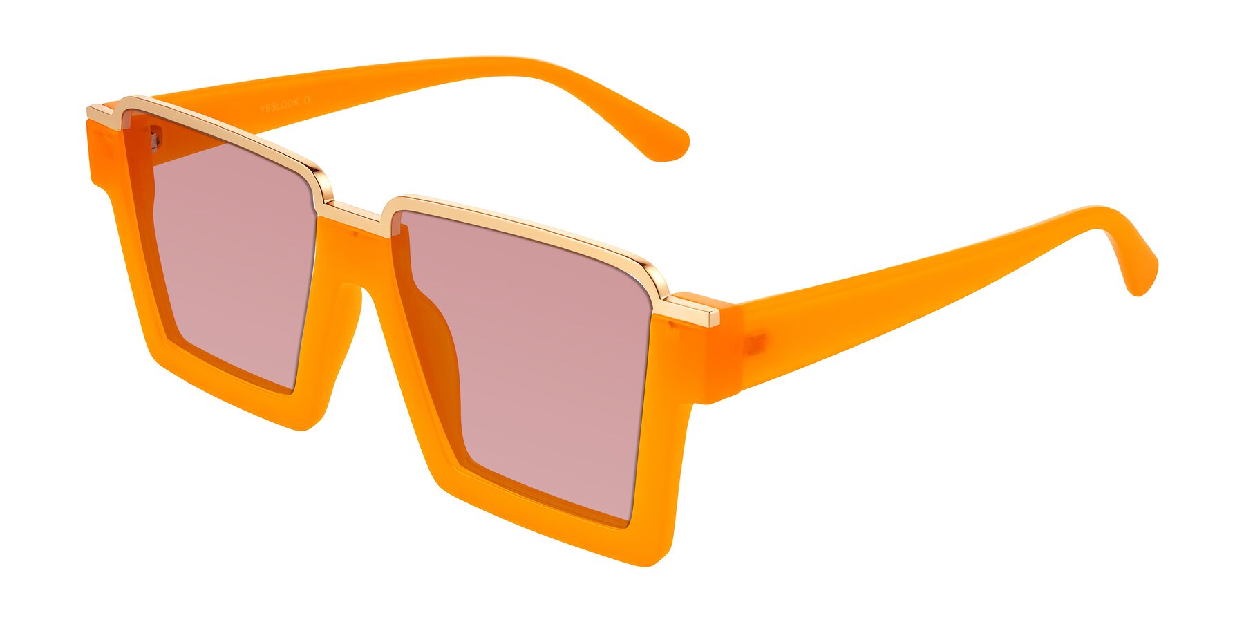 Angle of Reyes in Orange with Medium Garnet Tinted Lenses