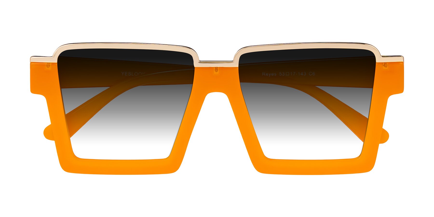 Folded Front of Reyes in Orange with Gray Gradient Lenses