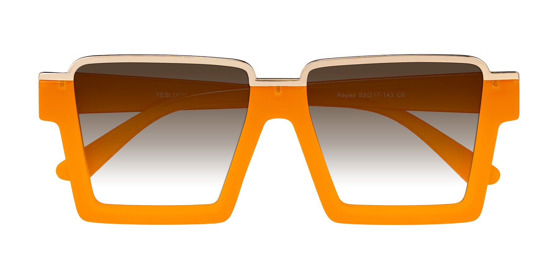 Folded Front of Reyes in Orange with Brown Gradient Lenses