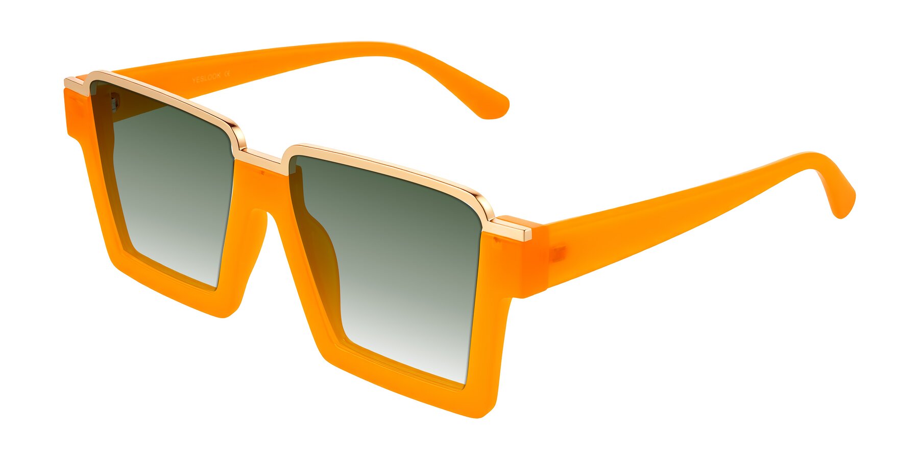 Angle of Reyes in Orange with Green Gradient Lenses