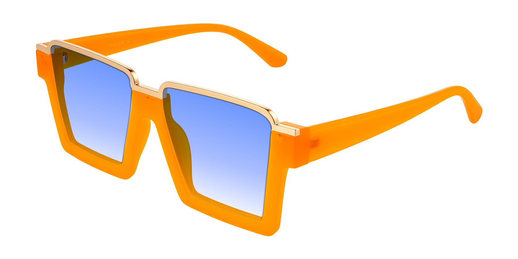 Angle of Reyes in Orange with Blue Gradient Lenses