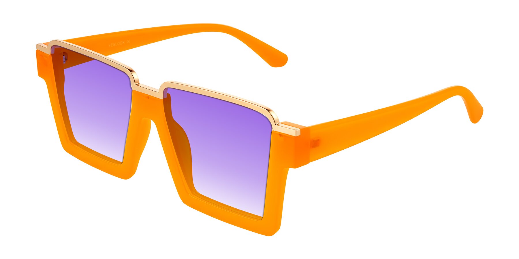 Angle of Reyes in Orange with Purple Gradient Lenses