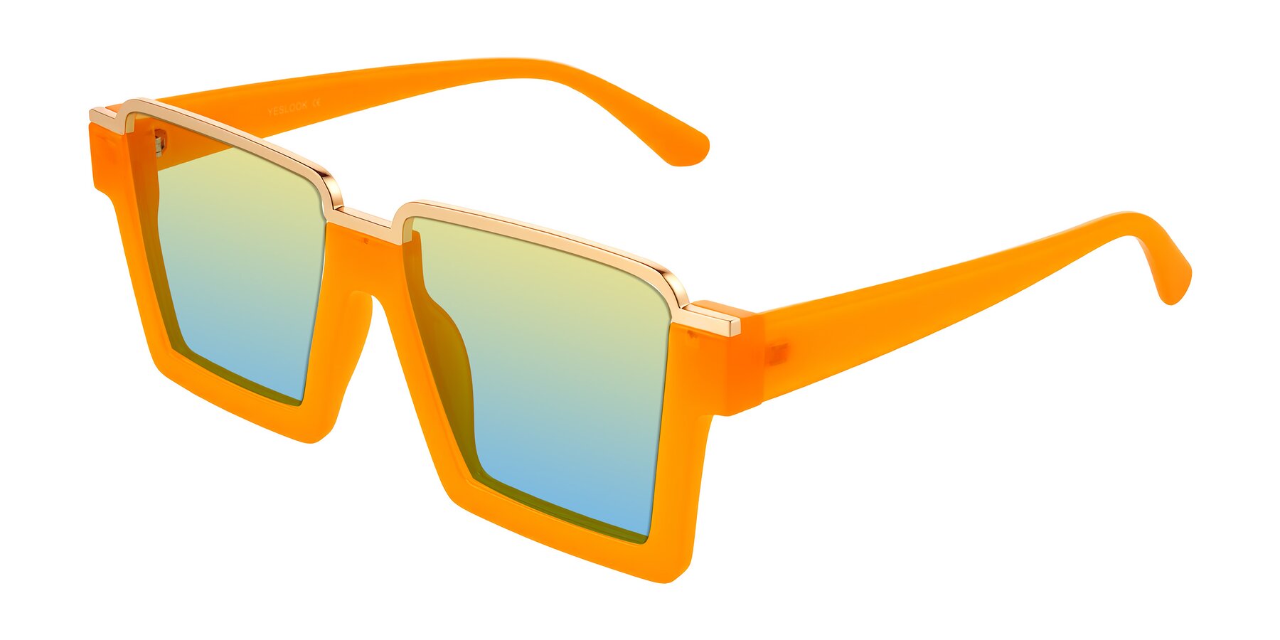 Angle of Reyes in Orange with Yellow / Blue Gradient Lenses