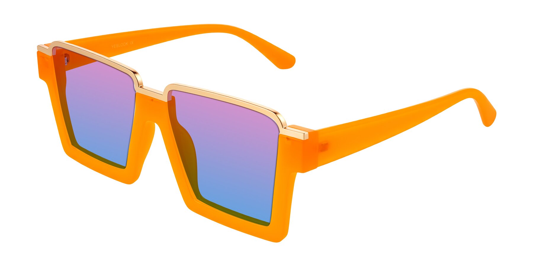 Angle of Reyes in Orange with Pink / Blue Gradient Lenses
