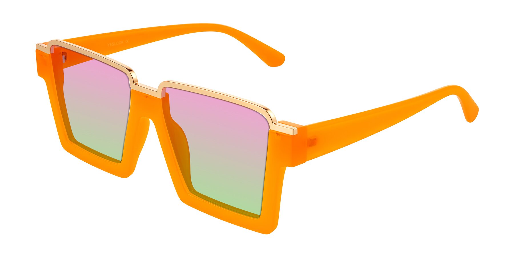 Angle of Reyes in Orange with Pink / Green Gradient Lenses