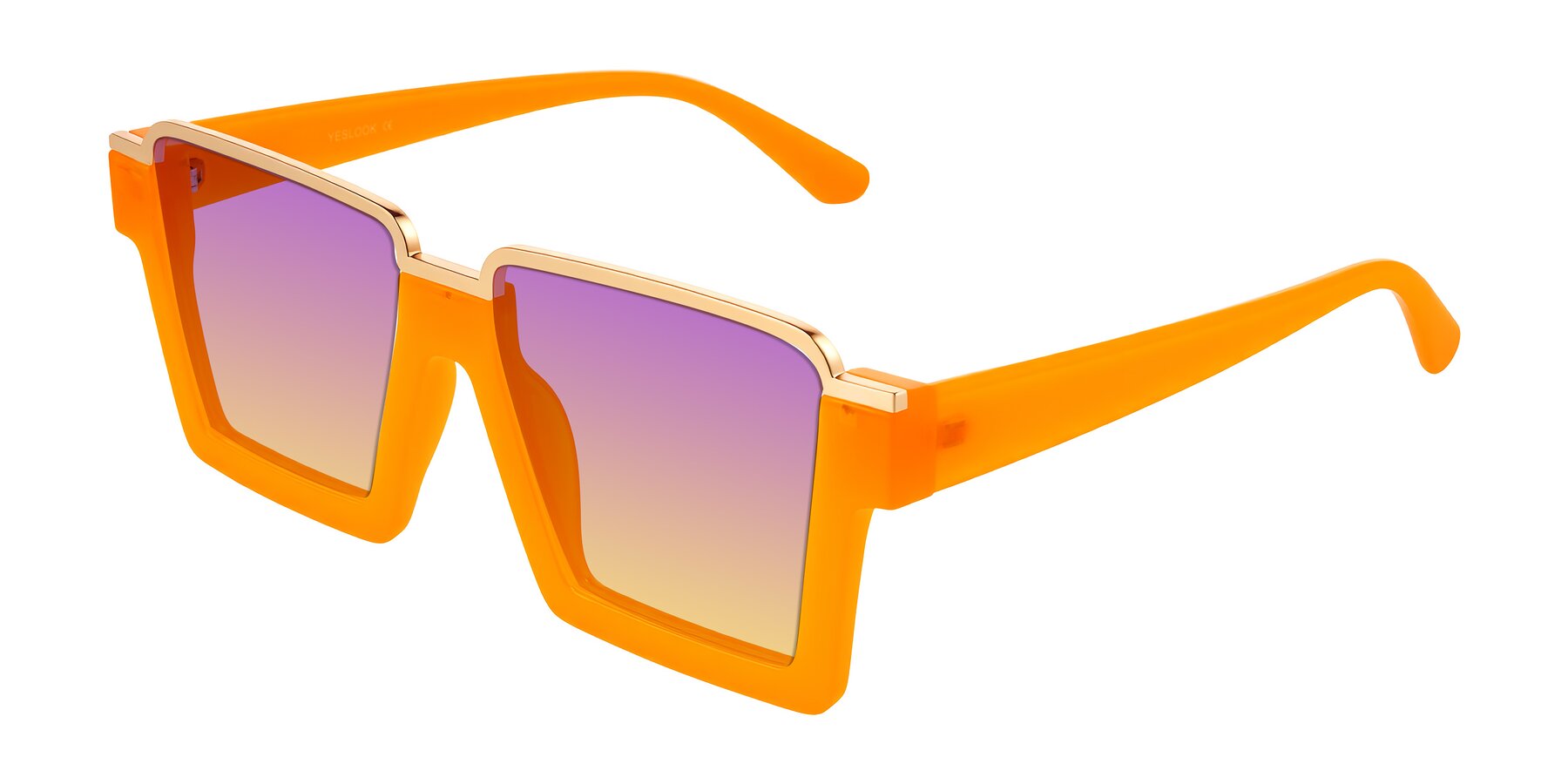 Angle of Reyes in Orange with Purple / Yellow Gradient Lenses