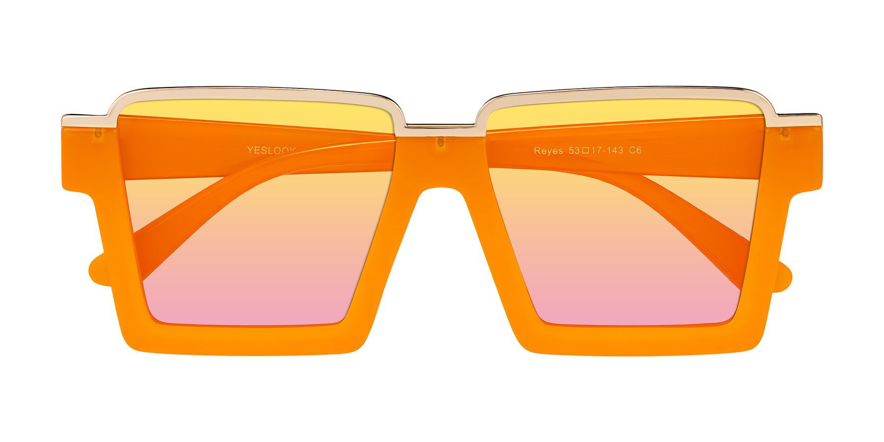 Folded Front of Reyes in Orange with Yellow / Pink Gradient Lenses