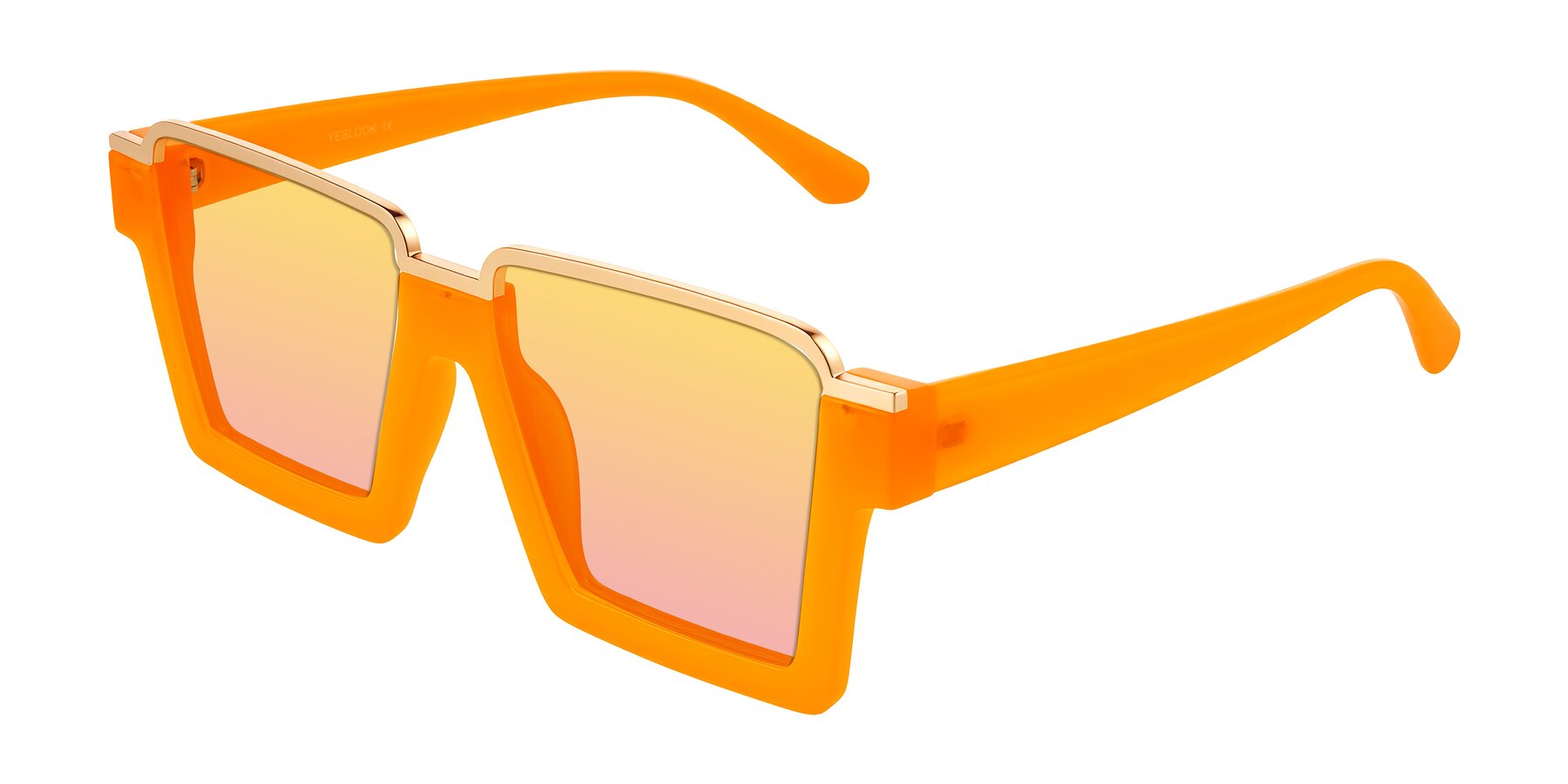 Angle of Reyes in Orange with Yellow / Pink Gradient Lenses