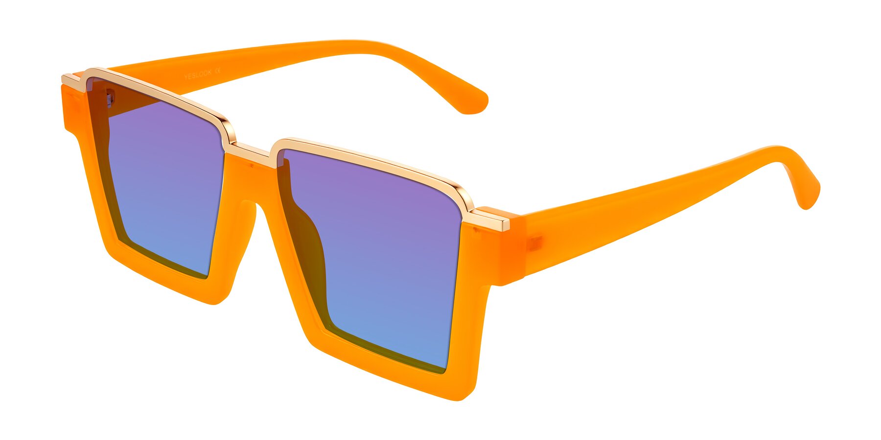 Angle of Reyes in Orange with Purple / Blue Gradient Lenses