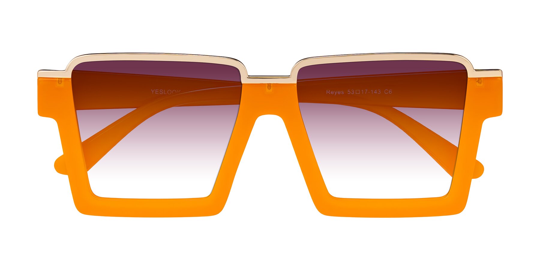Folded Front of Reyes in Orange with Wine Gradient Lenses
