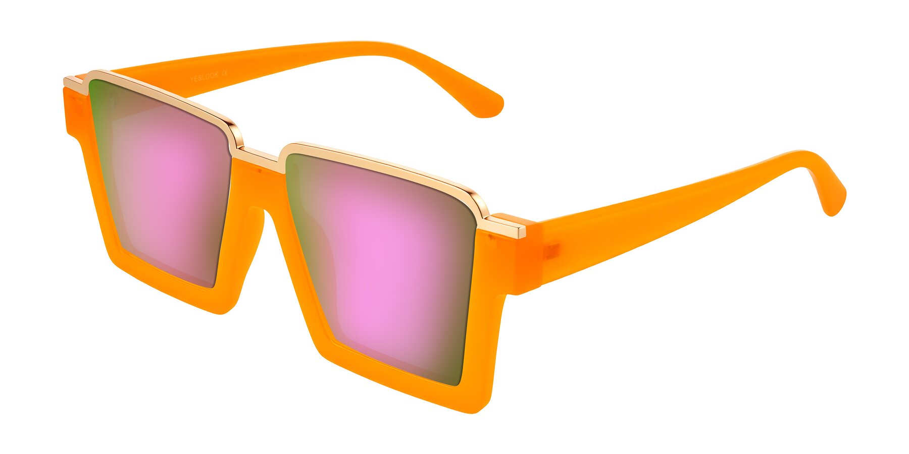 Angle of Reyes in Orange with Pink Mirrored Lenses