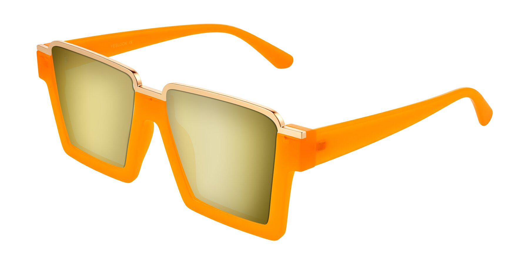 Angle of Reyes in Orange with Gold Mirrored Lenses