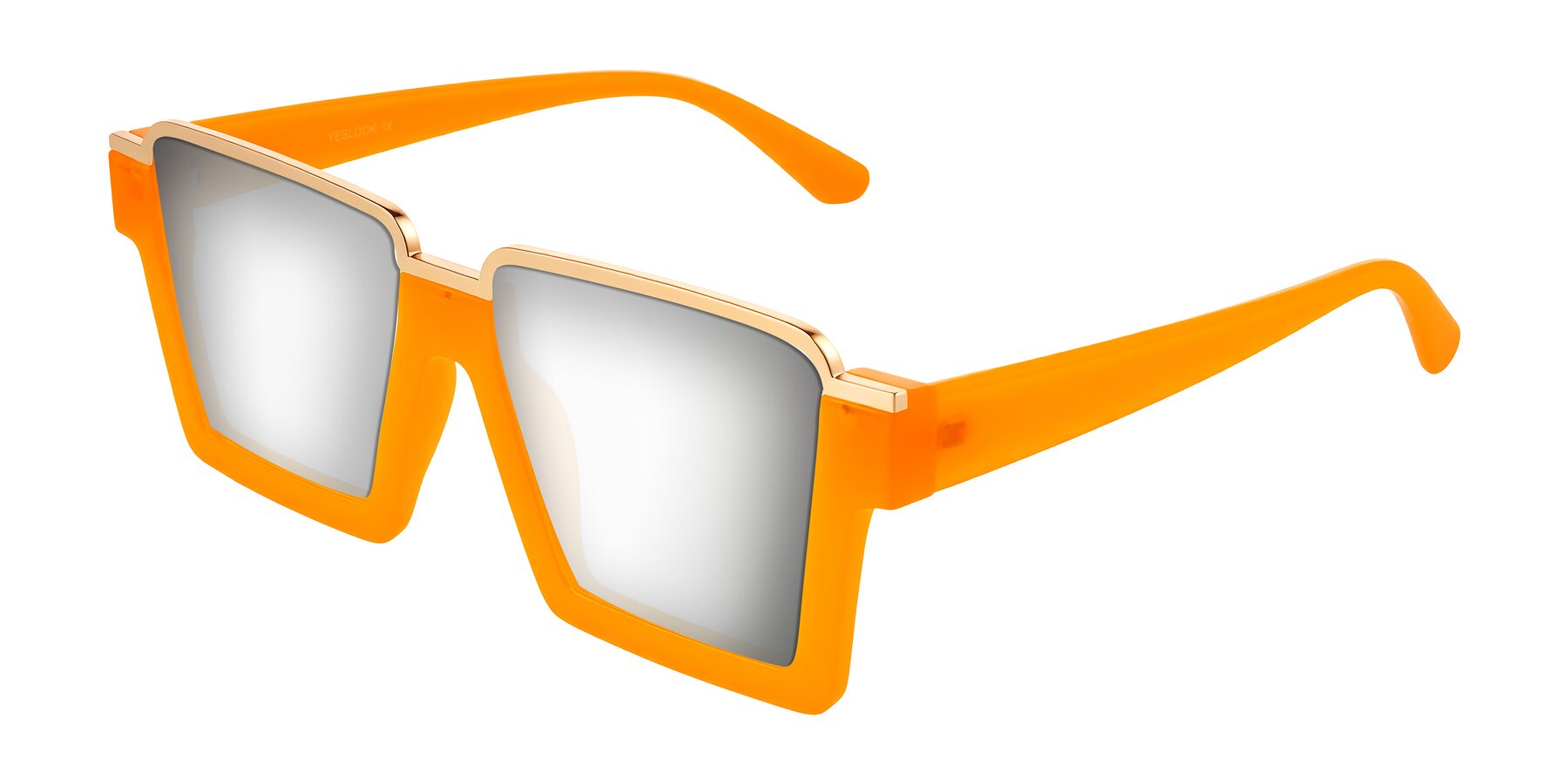 Angle of Reyes in Orange with Silver Mirrored Lenses