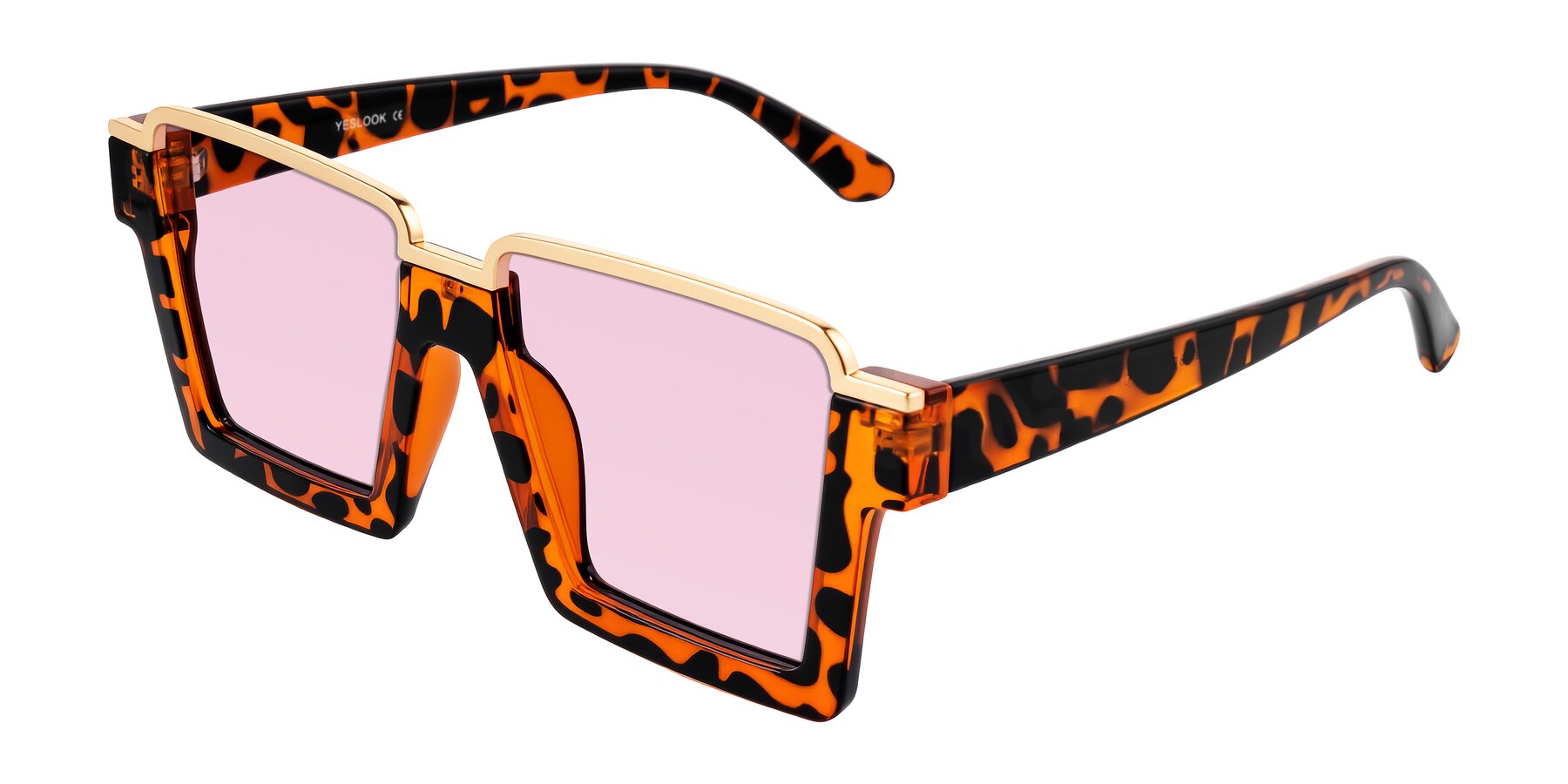 Angle of Reyes in Leopard-Print with Light Pink Tinted Lenses