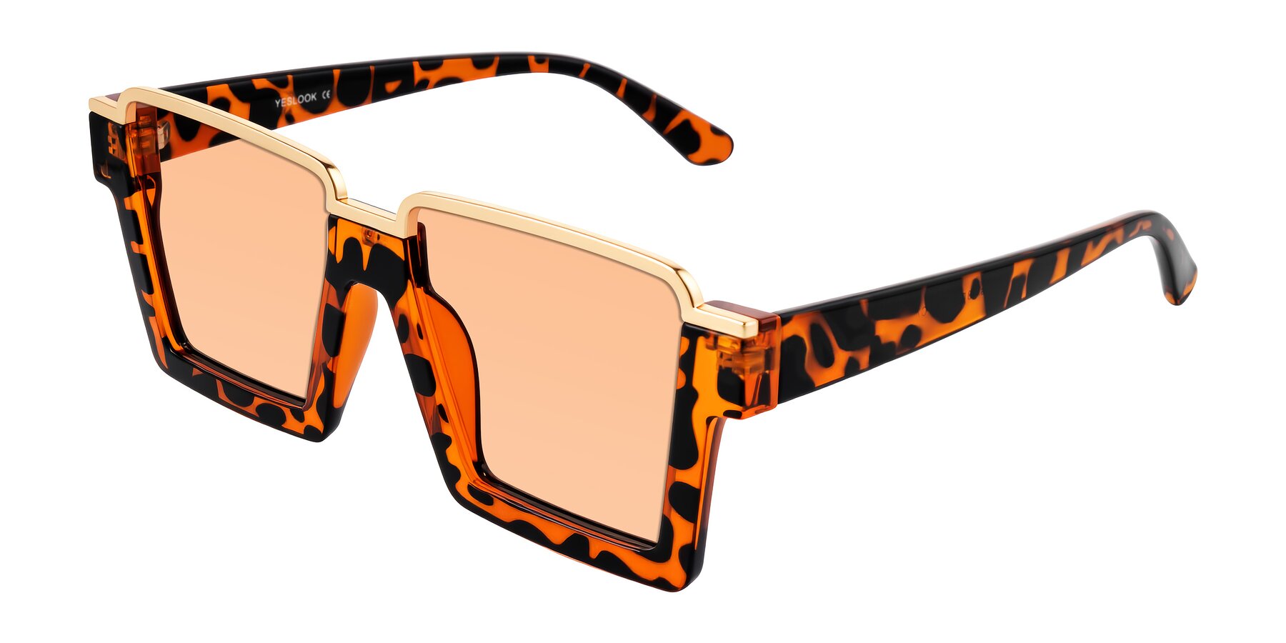 Angle of Reyes in Leopard-Print with Light Orange Tinted Lenses
